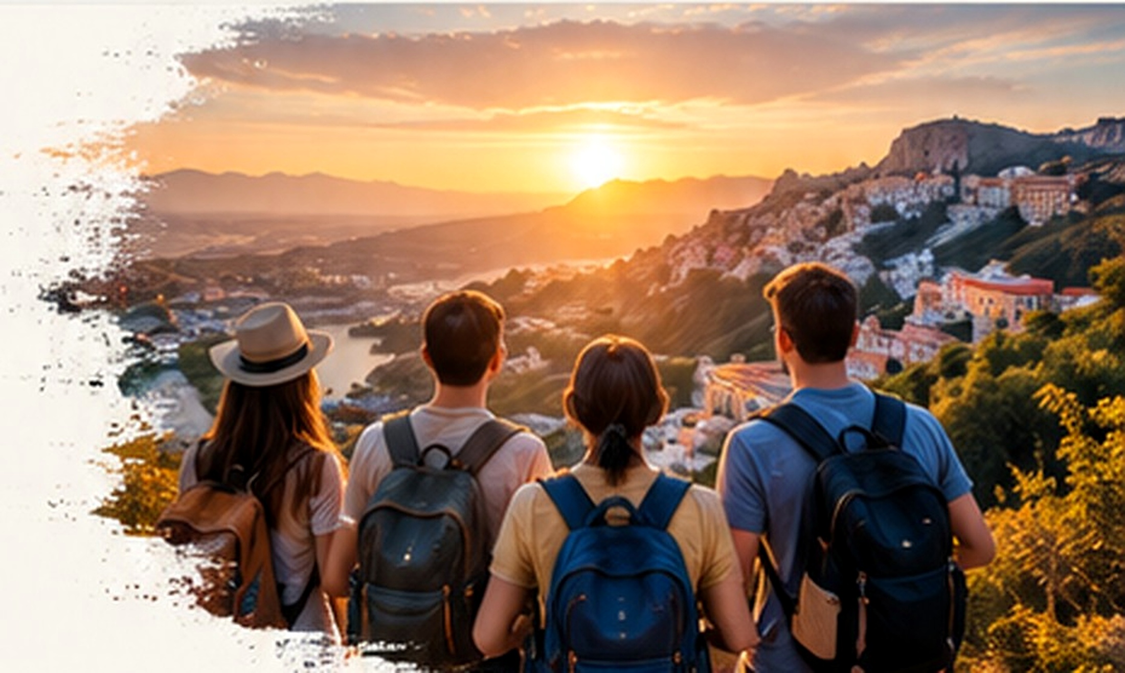 Group of travelers enjoying a destination together